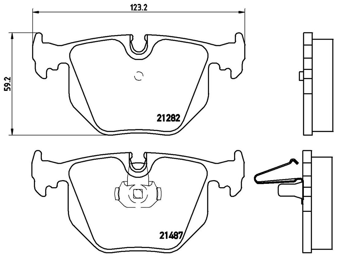 BMW Land Rover Brakes Kit - Pads Rear (Low-Metallic) SFP500210 - Brembo P06020